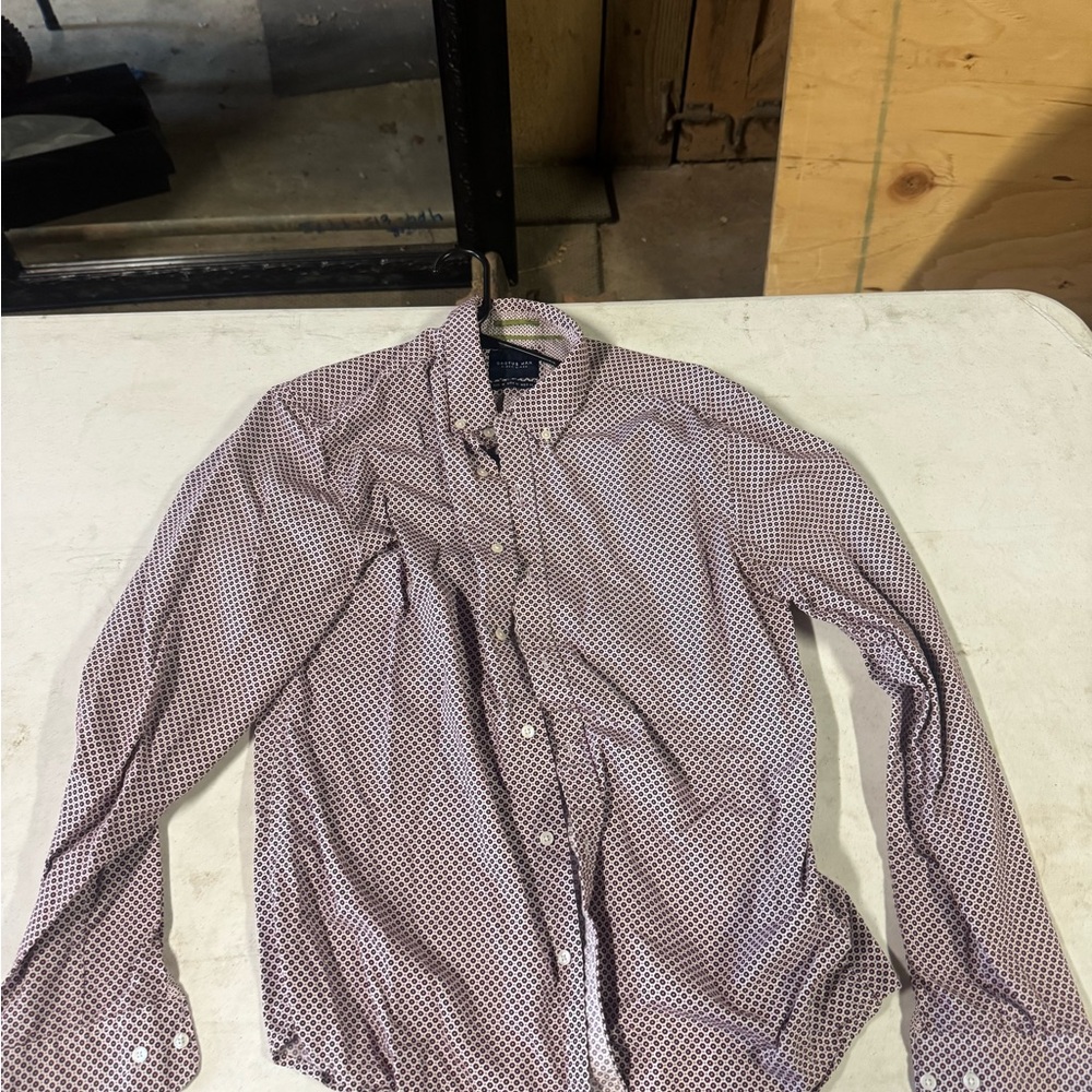 Cactus Red Button Down Lightweight Shirt Jacket Cotton